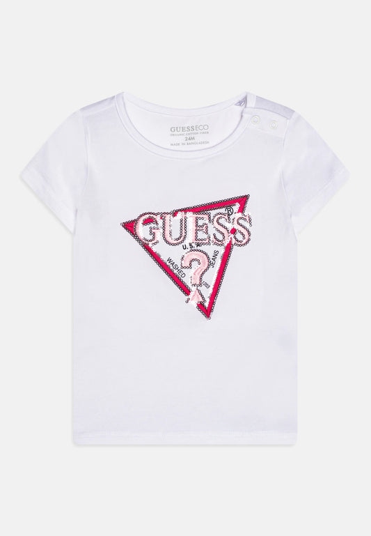 Guess t-shirt wit/roze